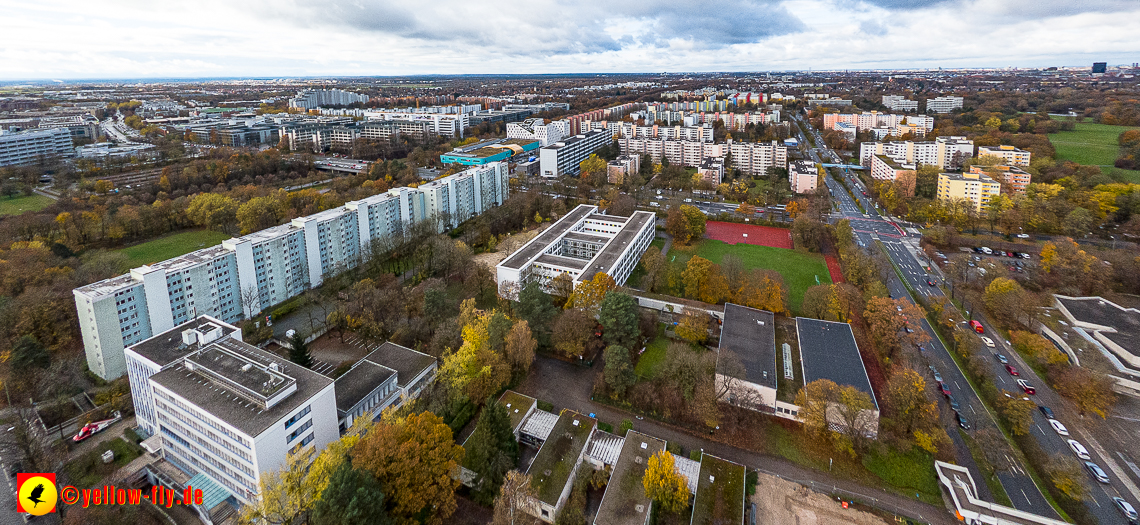 19.11.2022 - Luftbilder von der Baustelle an der Quiddestraße 'Haus für Kinder' in Neuperlach